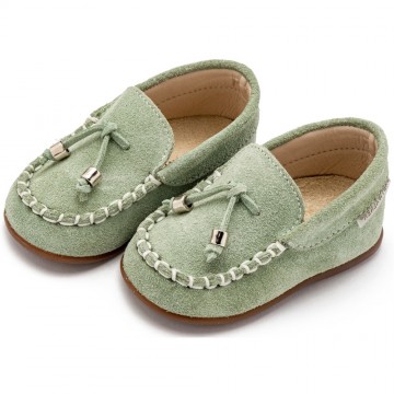 BabyWalker Βαπτιστικά παπούτσια Καστόρινο δετό loafer Μέντα PRI.2121